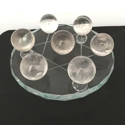 Natural white crystal ball seven star array crystal crafts gift set