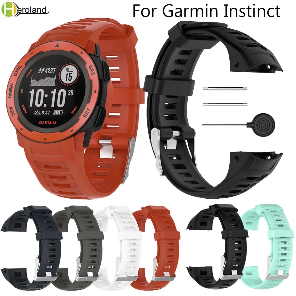 Sport Soft Silicone Strap WatchBand For Garmin Instinct Replacement Wearable Wristband Strap Smart Watch Accessories