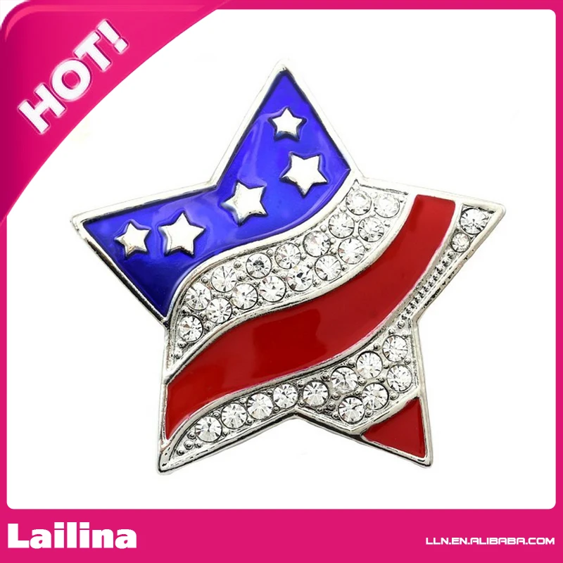 

Patriotic Star Brooch American USA Flag Pin Independence Day 4th of July Charm