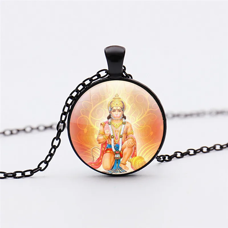 Hot Fashion Hindu Pendant Art Hanuman Indian Keychain Spiritual Pendant Silver Plated Cute Keychain Hinduism Necklace Jewelry