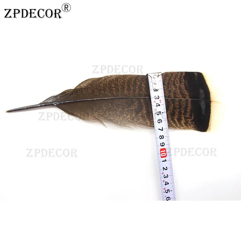 ZPDECOR Size 10~12 Inch /25~30CM  Turkey Feathers Flat Wholesale Turkey Flat Feather