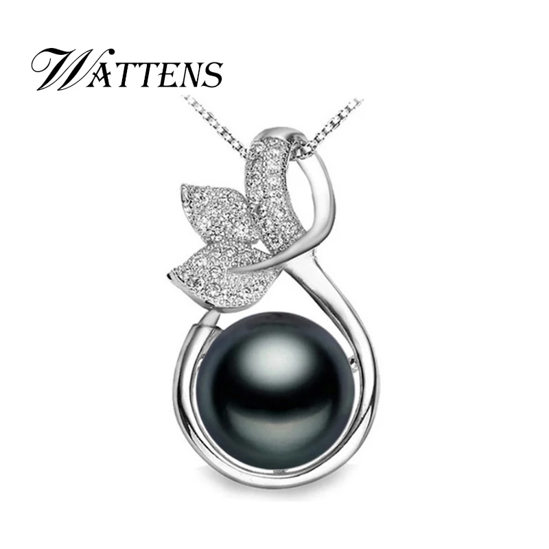 

WATTENS Pearl Jewelry,party Leaf pendant,engagement necklaces pendants 925 sterling silver natural Pearl necklace for women love