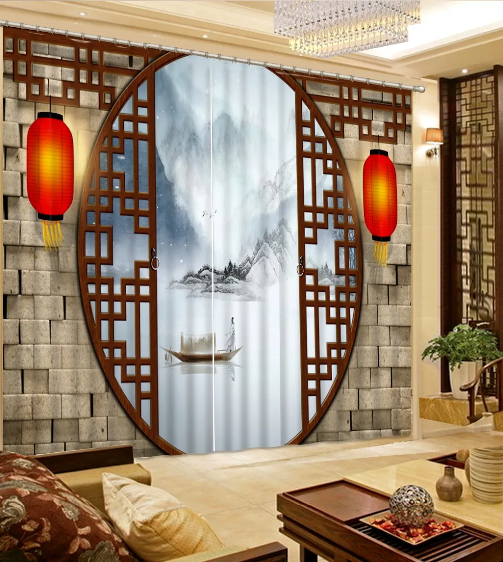 lantern modern window curtains Stereoscopic Curtains livingroom Chinese curtains