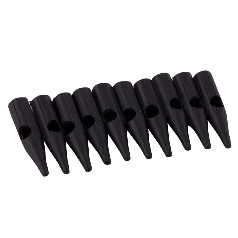 100pcs/lot 1RL Disposable Black Permanent Makeup Needle Plastic Nozzle Tips for Korean Eyebrow Tattoo Machine