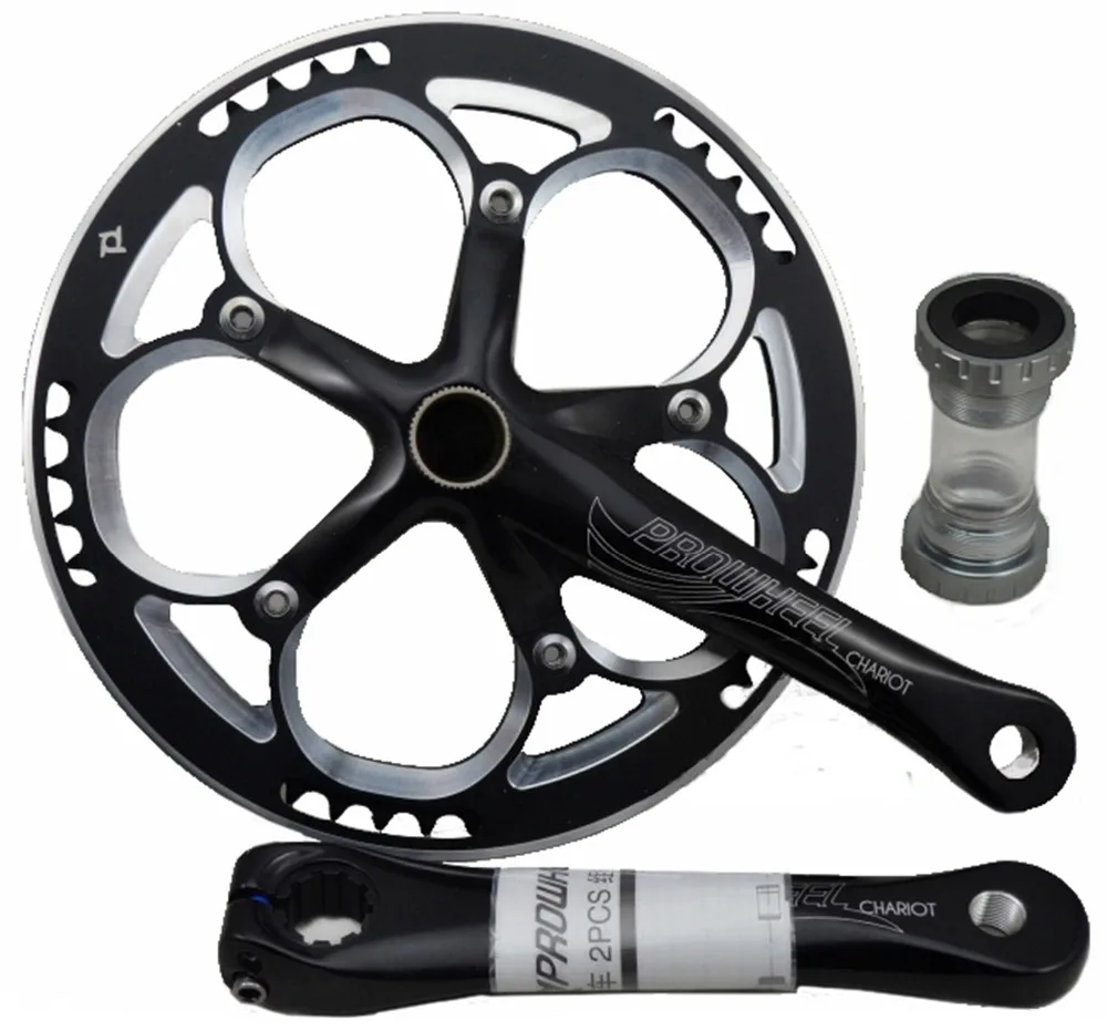 Prowheel Bicycle bike crankset Single Crank Set Cranksets Bottom Bracket 53 Teeth