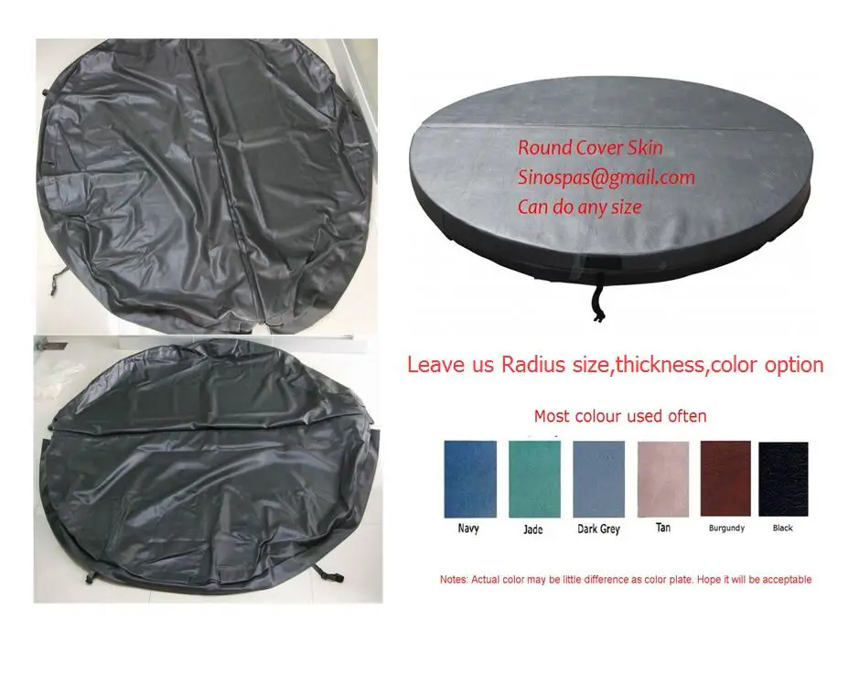 

Round hot tub cover leather Diameter 225cm Blue color can do any other size