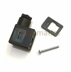 Free Ship 10PCS/LOT DIN Connector Box w Screw And Gasket Solenoids Coil Connector PLUG DIN43650B BLACK
