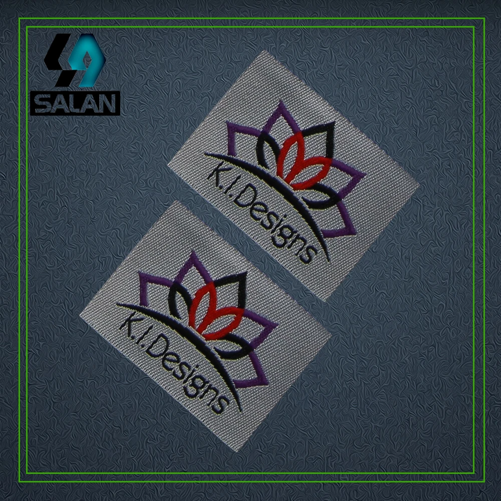 Custom clothing woven labels Customize OEM eco-friendly washable fabric sewing embroidered damask labels bids for tags