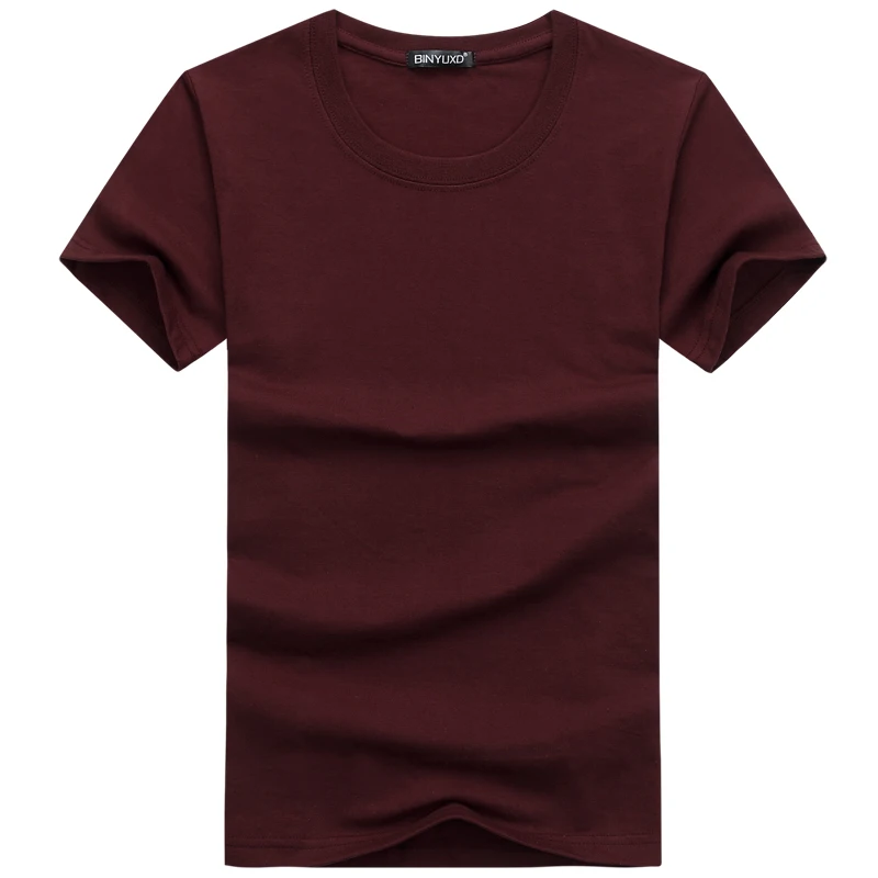 BINYUXDHot Sale high quality fashion T Shirt large size Men T-Shirt Short Sleeve Solid Casual Cotton Tee Shirt Summer Clothing
