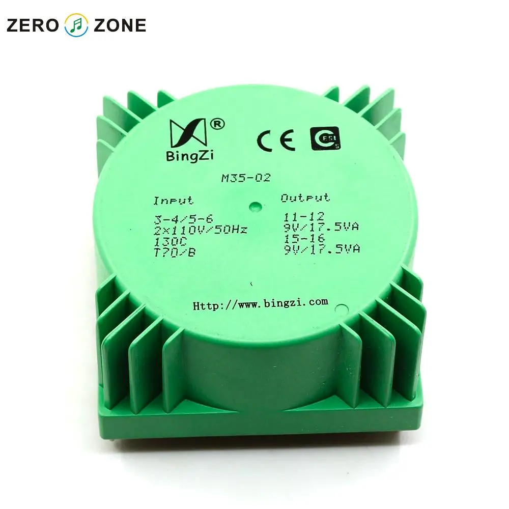 

GZLOZONE 35W Green Cube Sealed Transformer Double 9V Double 110V Transformer For Amp