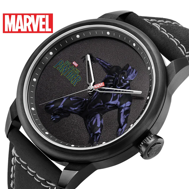 Top Brand Marvel Avengers Black Panther For Mens Watch Male Fashion Japan Quartz WristWatches 50m Waterproof  Relogio Masculino