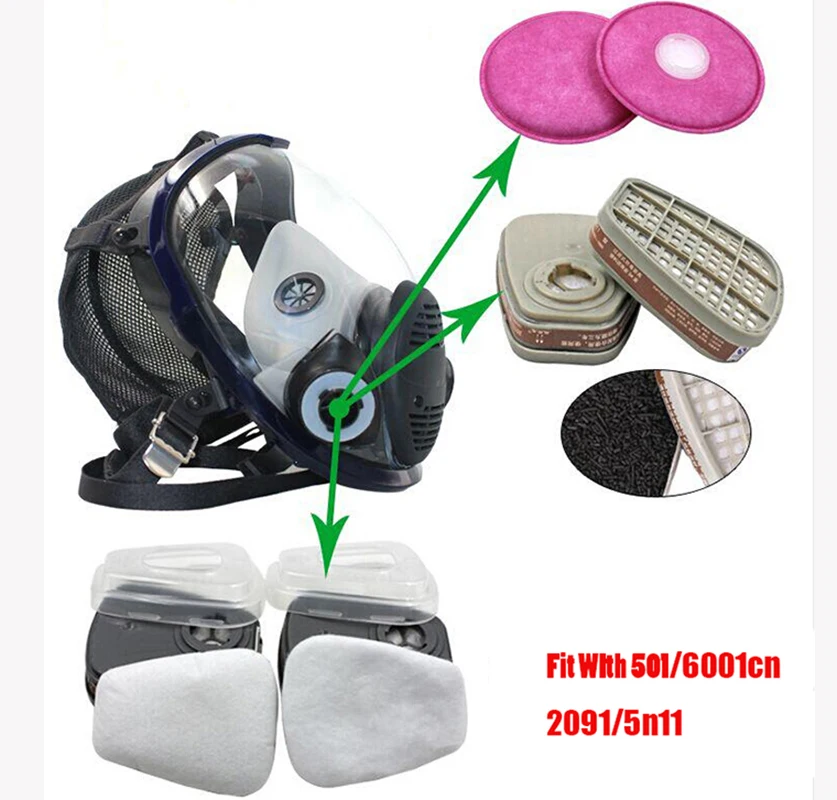 9 In 1 Suit Industry Painting Spray Gas mask Same For 3 M 6800 Full Face Chemcial Respirator Dust Gas mask