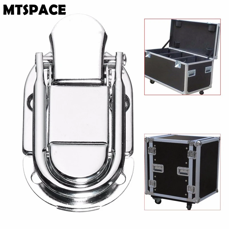 MTSPACE Luggage Guitar Musical Trolley Flight Case Button Knot Drawbolt Closure Latch For Gift Box Wooden Boxes Air Iron Silver