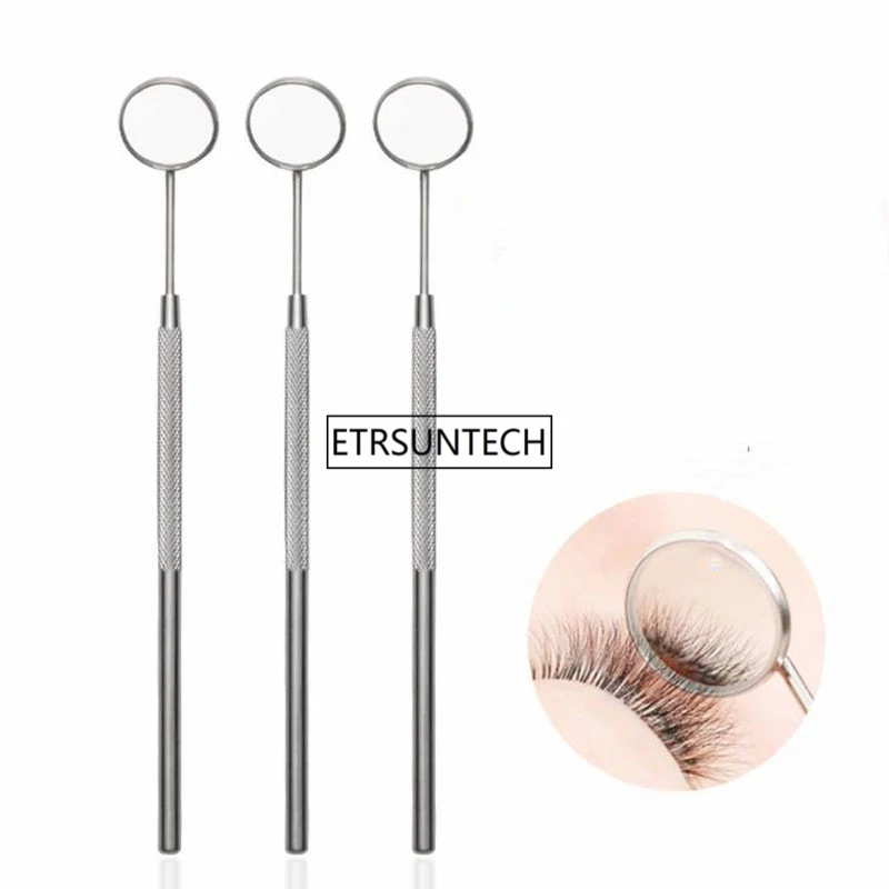 

100pcs Magnifying Checking Eyelash Extension Grafting Mirror Stainless Steel Handle Mouth Oral Teeth Care Eyelashes Makeup Tool