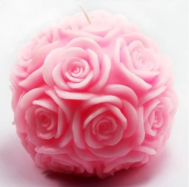 Silicone mold 3D large rose ball chocolate molds Silica gel flower candle mould handmade soap mold resin clay aroma stone moulds