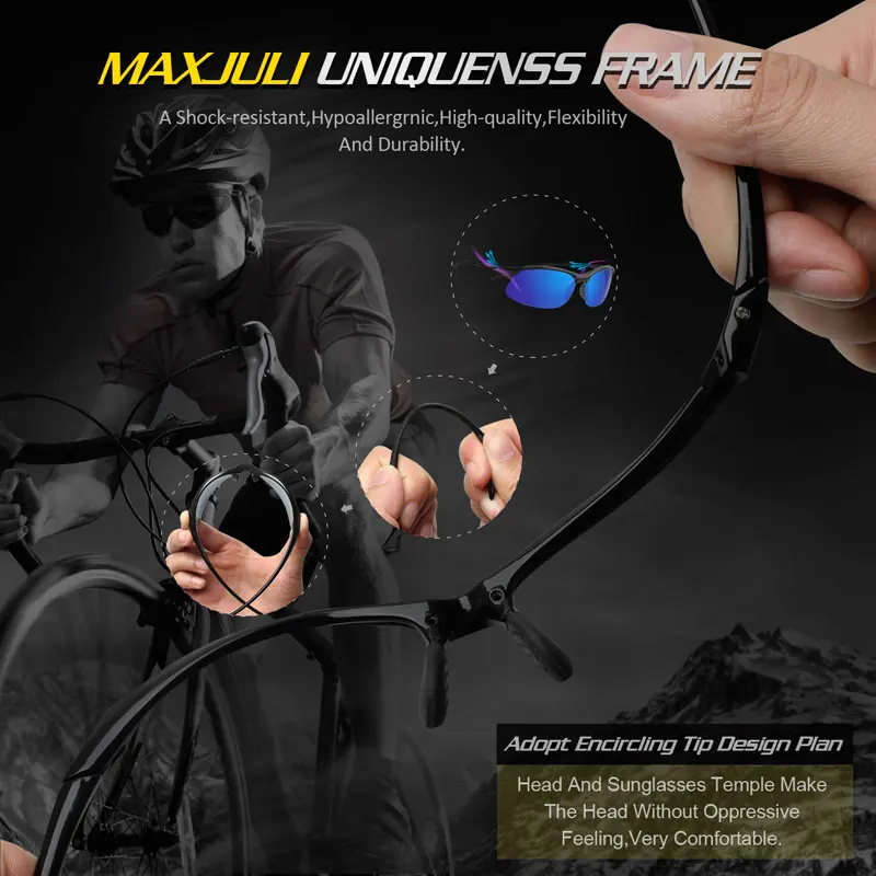 Prévention Jcorde I-Lunettes de soleil de sport polarisées pour hommes et femmes, cadre incassable Tr90, course à pied, pêche, randonnée en plein