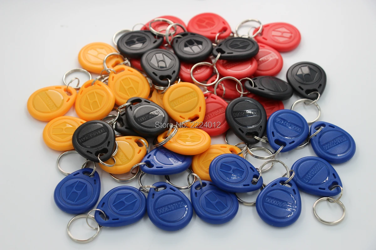 

125Khz EM4100 TK4100 Proximity rfid ID Keyfob Keychains Tag RFID Card for Door Access Control System 100PCS/PACK