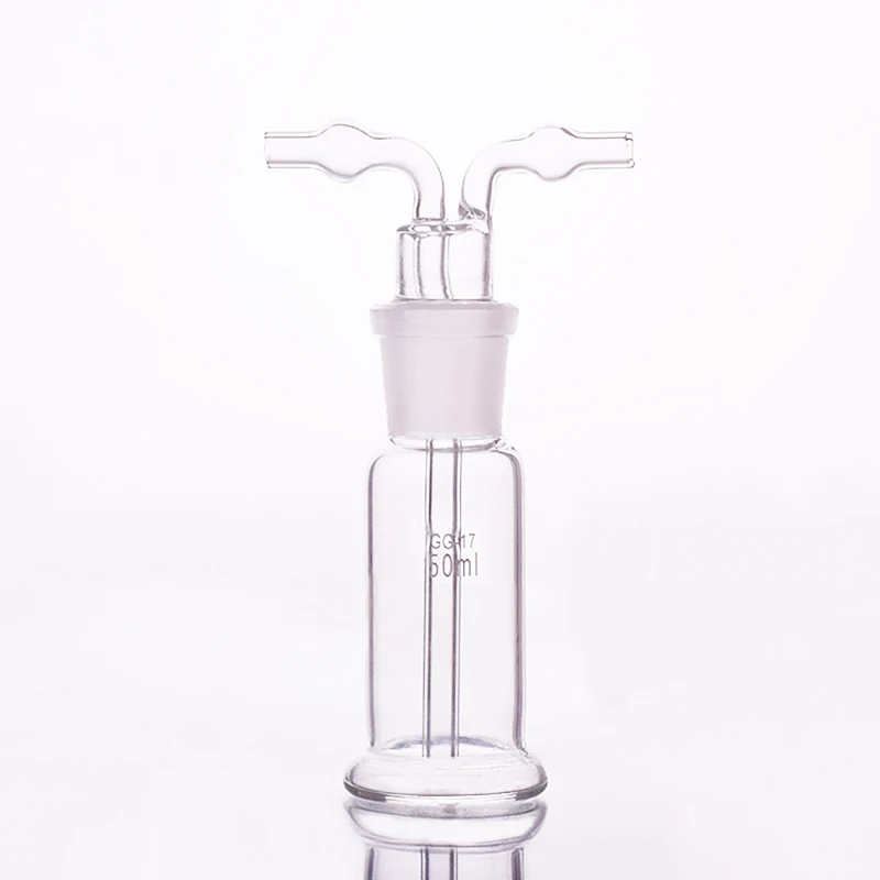 FAPE Drechsel gas washing bottle, Capacity 50mL, Lab Glass Gas Washing Bottle, Shisha hookah, Borosilicate glass