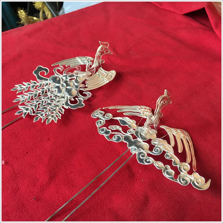 

7 designs Hanfu Hair Accessory Traditional Antique Pinach Artwork Handmade Miao Silver Hair Tiara for Wedding or TV Play