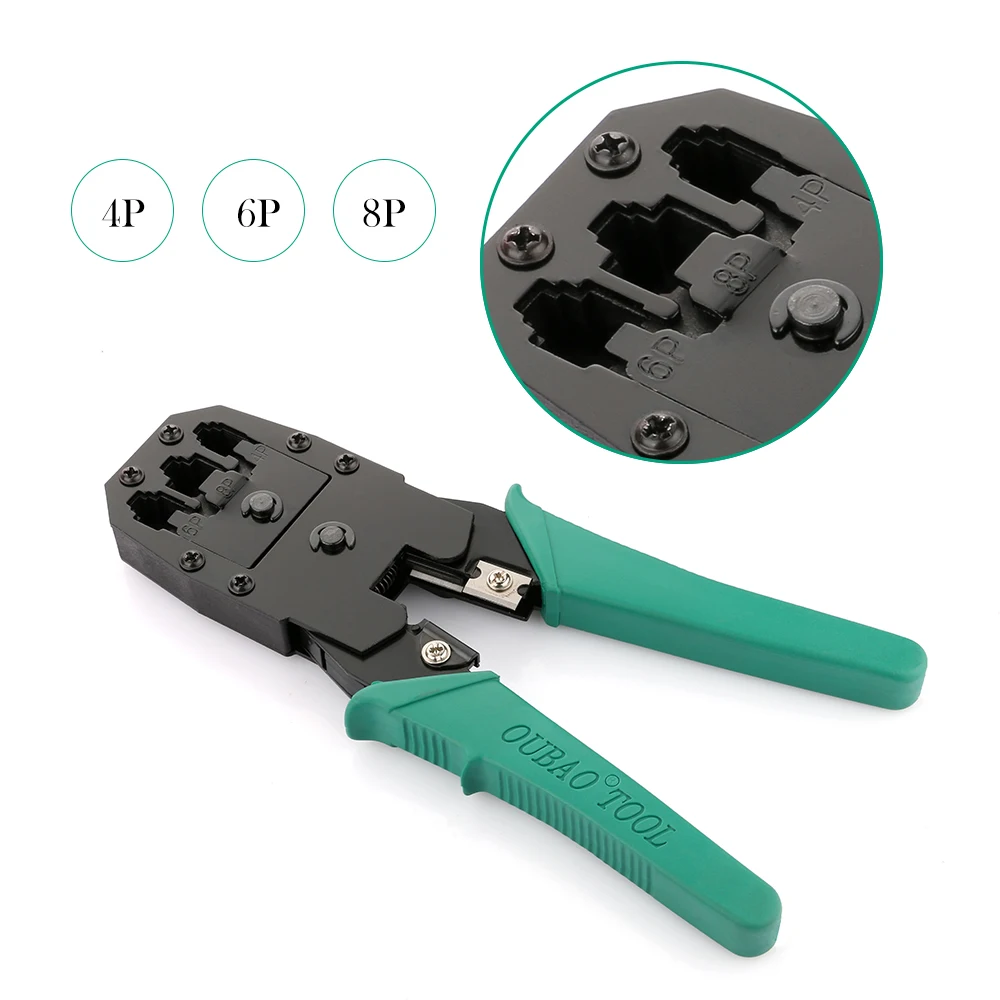 RJ45 Crimper Ethernet Network Cable Tracker LAN Tester Tool Kit Crimp Pliers Stripper RJ11 Cat5 Cat5E Cat6 Wire Line Detector