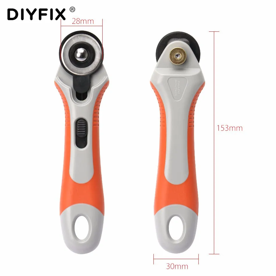 Роторный роликовый резак DIYFIX 28 мм с 2 лезвиями из нержавеющей стали, многофункциональный регулируемый режущий инструмент, ручные инструменты