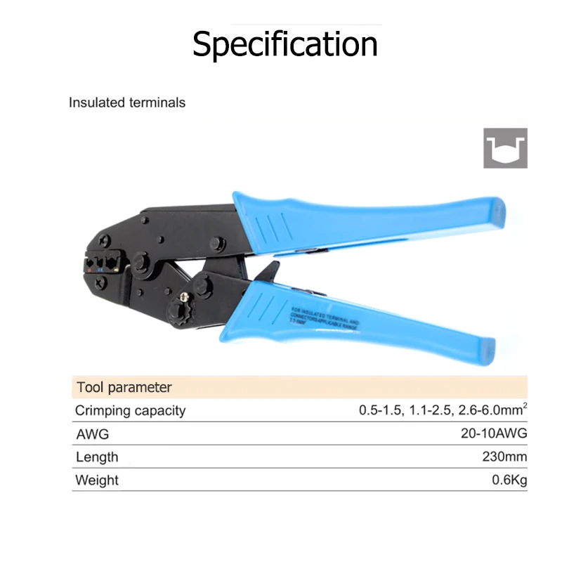 Colors Crimping Pliers Professional Insulated Wire Terminals Connectors Ratcheting Crimper Tool for 22-10AWG LY-03C/HS-30J