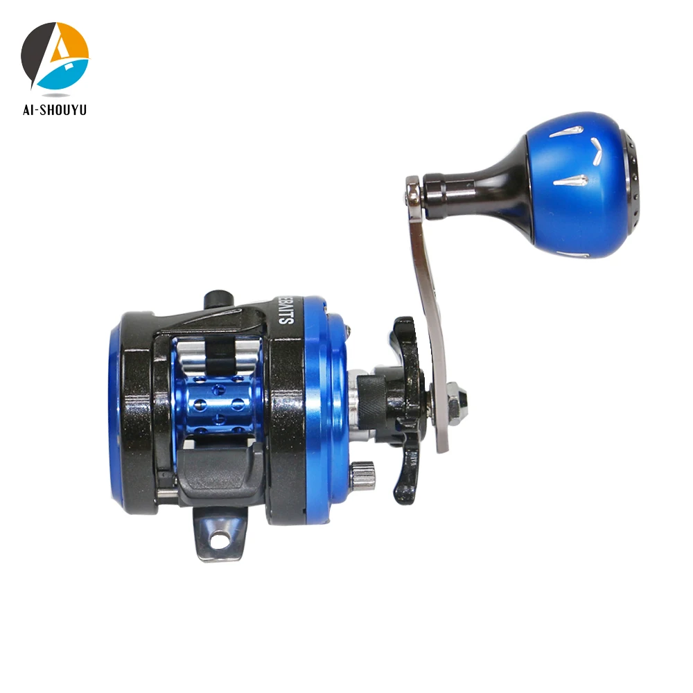 AI-SHOUYU New Metal Casting Sea Fishing Reel Cast Drum Wheel Magnetic Brake System 7+1BB 5.0:1 Saltwater Baitcasting Reel Coil