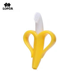 Forma di Banana sicuro Toddle massaggiagengive Baby Silicone formazione spazzolino da denti BPA Banana gratuita anello da dentizione Silicone masticare cura dentale Toot