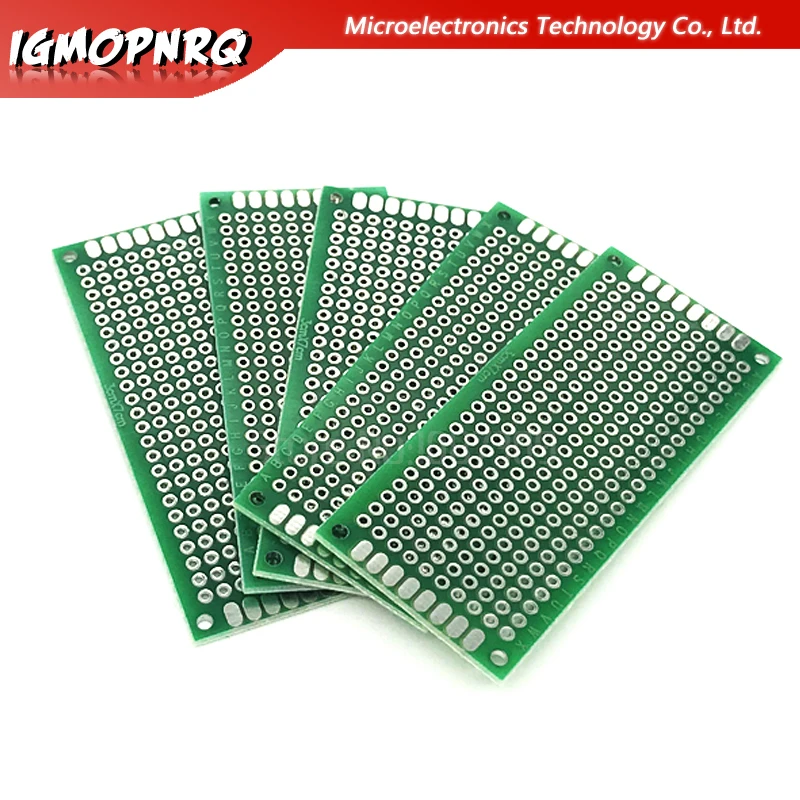 5pcs 3x7cm 3*7 Double Side Prototype PCB diy Universal Printed Circuit Board thickness 1.6 hole plate experimental board