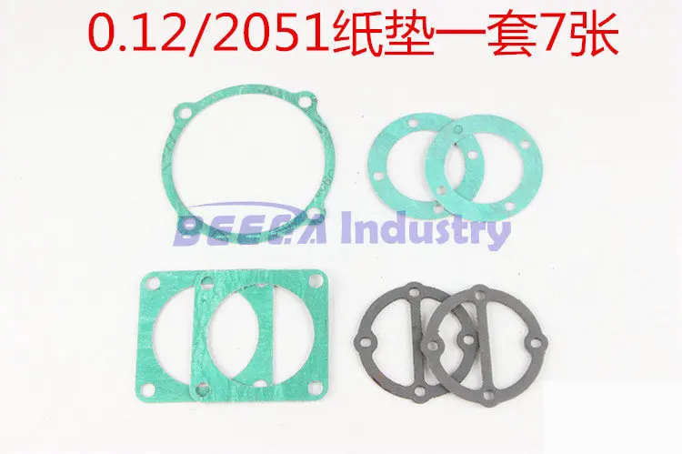 1set, dafeng paper washer, valve plate gasket, cylinder gasket, cylinder cover gasket for belt driven air compressor 51/65/90