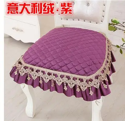 Increase European style dining chair cushion cushion thick fabric lace four seasons slip simple dining table chair cushion