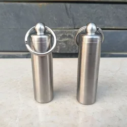Outdoor Stainless Steel 304 Sealing Box Mini Metal Waterproof Medicine Tank 15MM Diameter Stainless Waterproof Pill Bottle
