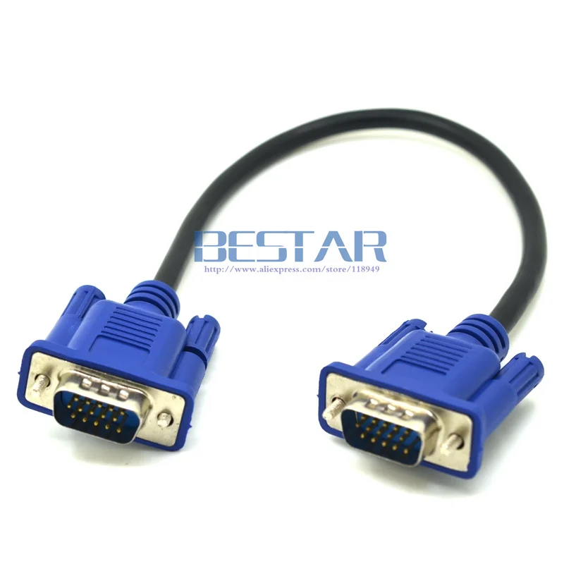 25cm/10 Inch HD15Pin VGA D-Sub Video Cable Short Cord M/M Male to Male Male to Female Female to Female RGB for Monitor Connectio