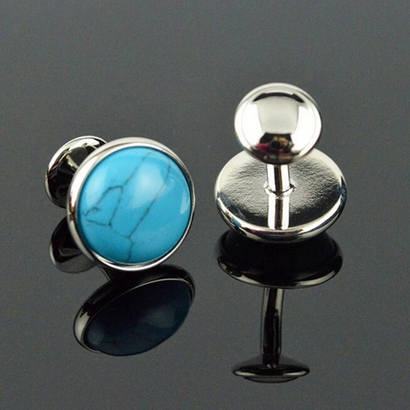 Jewelry shirt cufflinks for mens Gift Fashion Luxury Wedding blue Cuff link Novelty Button High Quality Free Shipping