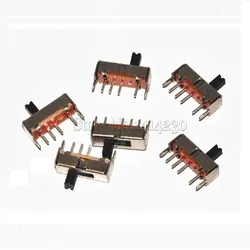 100Pcs SS13D07G4 3 Position SPDT 1P3T 6 Pin PCB Panel Mini Vertical Slide Switch SS13D07VG4