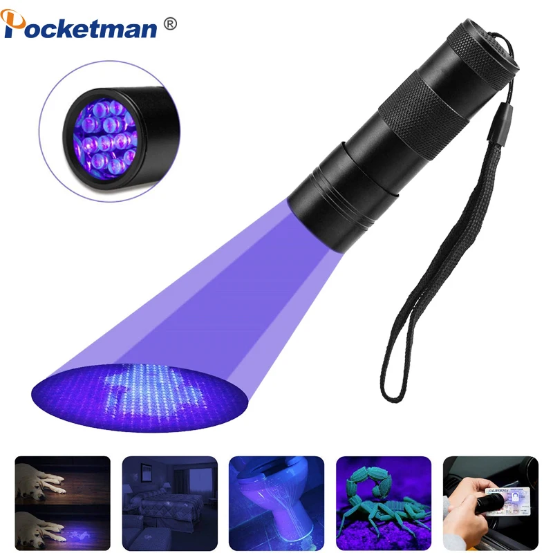 

UV Flashlight UV Light linterna Torch 12 LED Ultraviolet Detector For Dog/Cat/Pet Urine Scorpion Bed Bug On Carpets/Rugs/Floor