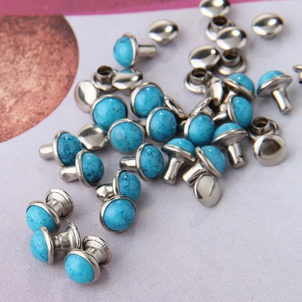 

10mm Blue Turquoise Rivets Studs DIY Leather Craft for Bag Shoes Bracelet Leathercraft Garment Rivets