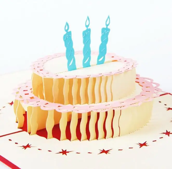 Happy Birthday Cake 3D Popup Greeting Card