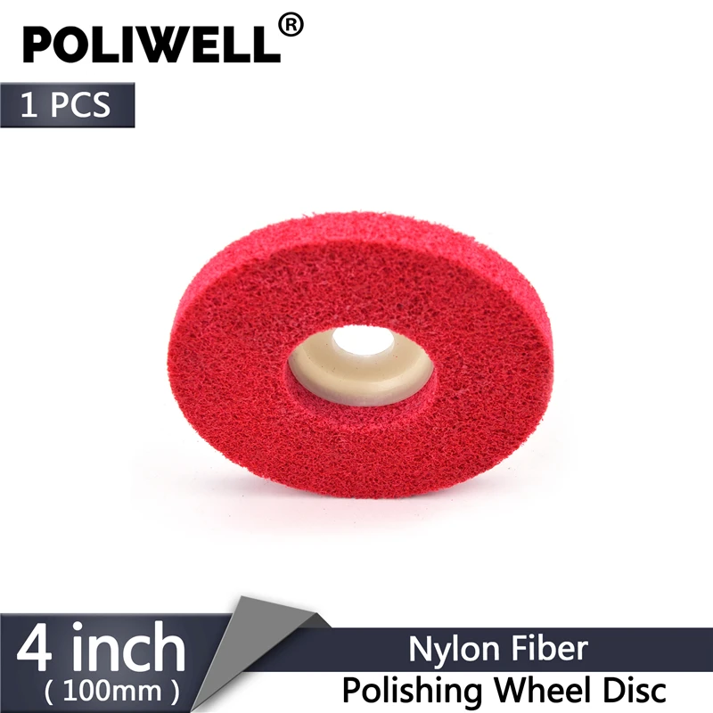 

POLIWELL 100mm Sanding Disc Diameter Nylon Fiber Polishing Wheel for Metals Ceramics Marble Wood Crafts Grinding Abrasive Tools