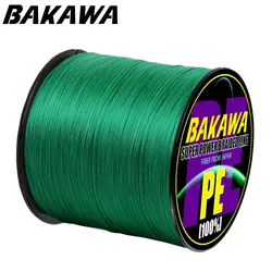 Línea de pesca trenzada BAKAWA 4 longitud: 300m/330yds diámetro: 0,2mm-0,42mm, tamaño: 10-85lb línea flotante trenzada de PE japonesa