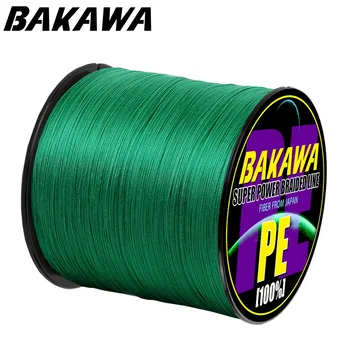 BAKAWA-4 꼰 낚싯줄, 길이: 300m/0.2 야드 지름: 0.42mm-mm, 크기: 10-85lb 일본 PE 꼰 줄 플로팅 라인 