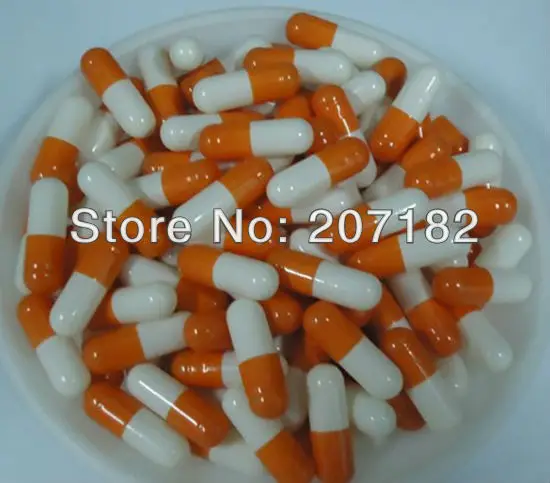 

(10,000pcs/pack) caps and body separated 0# orange/white hard gelatin empty capsules