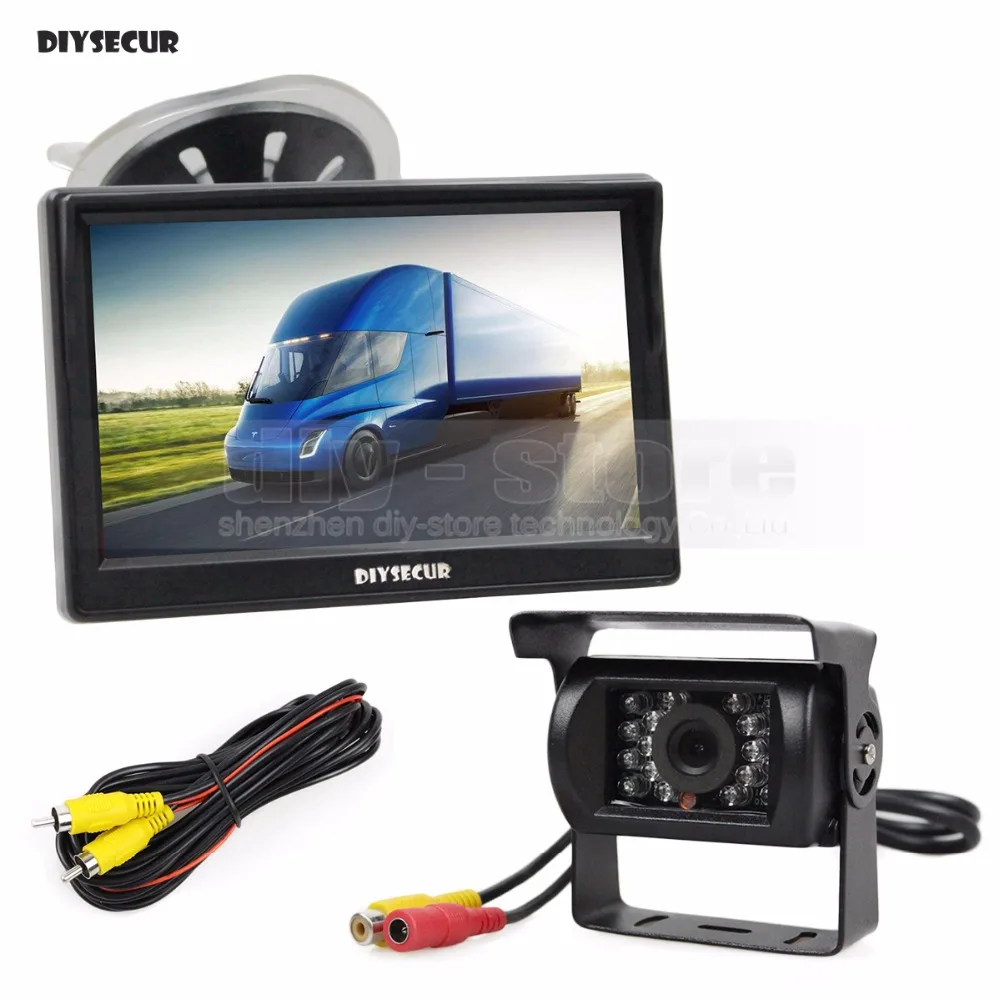 

DIYSECUR 5 inch LCD Display Rear View Car Monitor with Waterproof Color Ccd Reverse Backup Car Truck Bus Camera