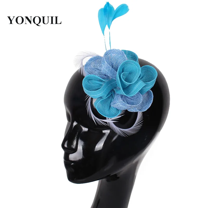 Stage Performance Imitation Sinamay Fascinator Cocktail Hat Wedding Headwear Derby Child Hair Accessories New Arrival 17 Colors