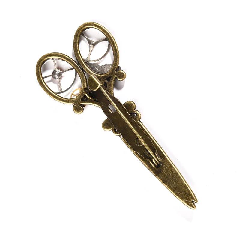 Girls Steampunk Retro Gear Scissor Hair Clip Gothic Punk Vintage Lolita Lady Headwear Hairpin Watch Cogs Brooch hair accessories