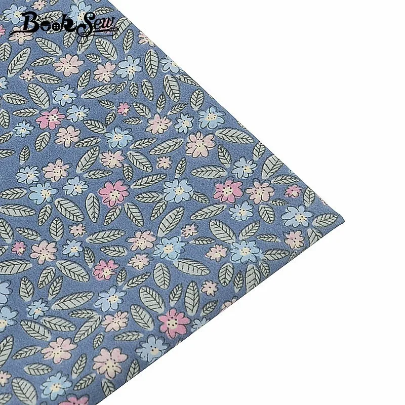 

Booksew 100% Cotton Twill Fabric Quilting Baby Bedsheet DIY Patchwork Crafts Doll Dress Home Textile Floral Design Sewing Coth
