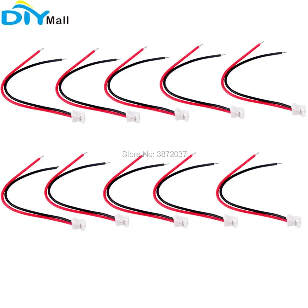 10 pz/lotto UL1007-26AWG JST-PH2.0mm 2 P 2Pin Spina Cavo del Terminale Filo Elettronico
