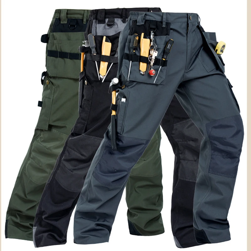 Working Multi-pockets Wear-resistant Worker Mechanic Cargo Wear Trousers High Quality Machine Repair Apparel