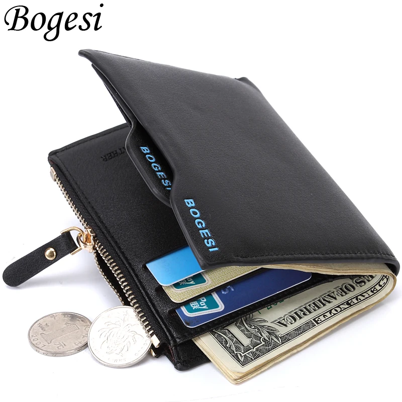 coin purse Men Wallet Short Style High Quality Card Holder Male Purse Zipper Large Capacity Brand PU Leather Wallet For Men