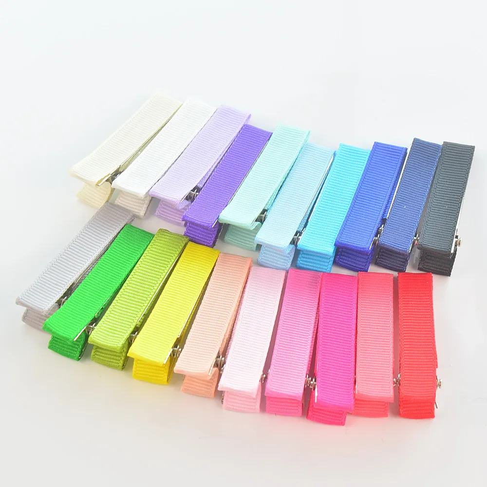 

60 pcs/lot , Fully Lined 1.96" Alligator Clips , No Slip , Grosgrain Ribbon Lined Hair Clips